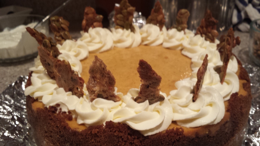 Pumpkin Cheesecake with Gingerbread Crust 4